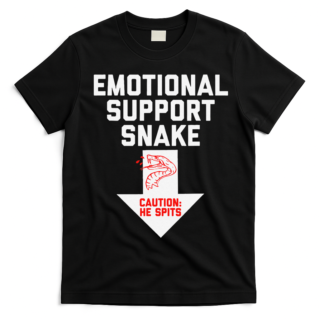 Crude Humor Inappropriate Emotional Support Snake Halloween T-Shirt - Black