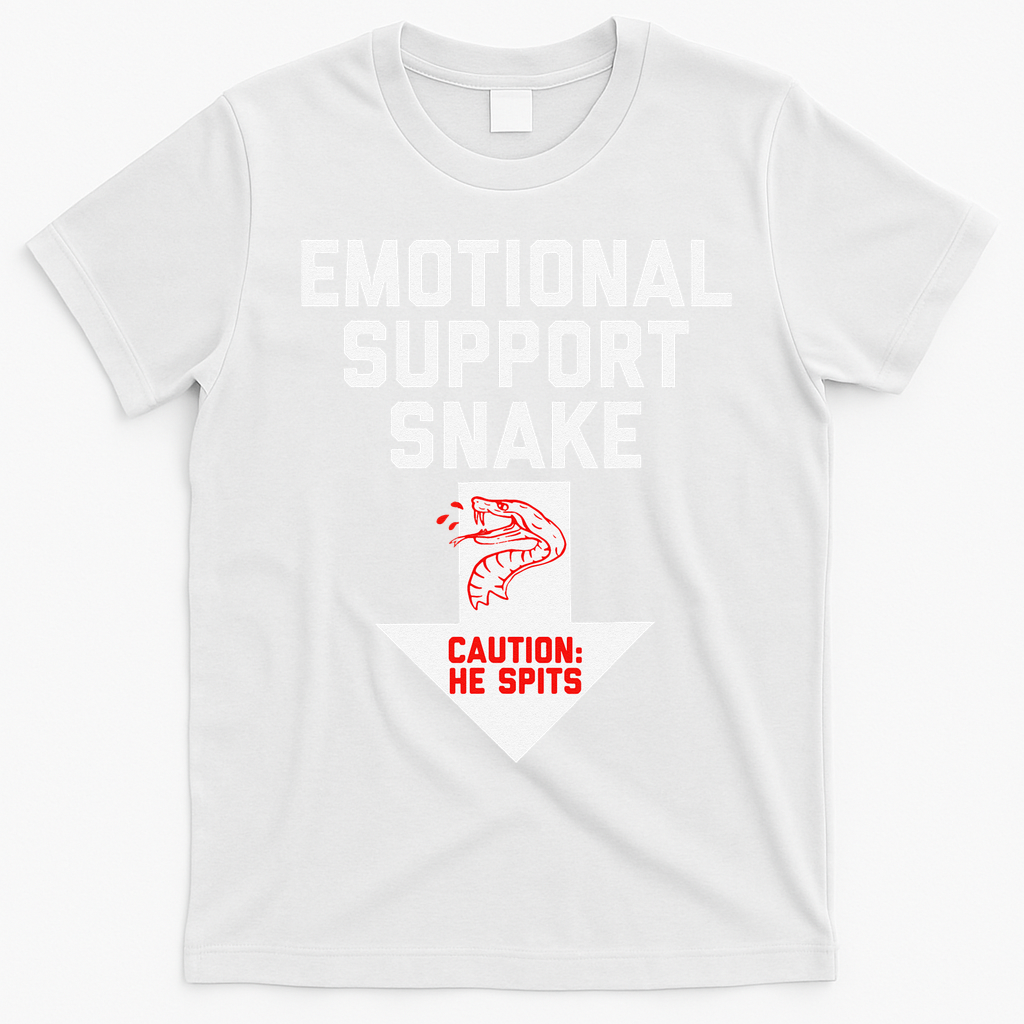 Crude Humor Inappropriate Emotional Support Snake Halloween T-Shirt - White