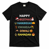 Christmas Hanukkah Kwanzaa Diwali Ramadan T-Shirt - Black