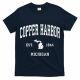 Copper Harbor Michigan Mi Vintage Established Athletic Sports Design T-Shirt