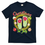 Christmas In July Summer Flip Flops T-Shirt - Navy