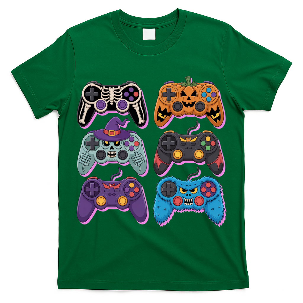 Cute Halloween Skeleton Zombie Gaming Control Gamer T-Shirt