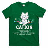 Chemistry Humor Science Teacher Cat Pun Cation Gift T-Shirt - Irish Green