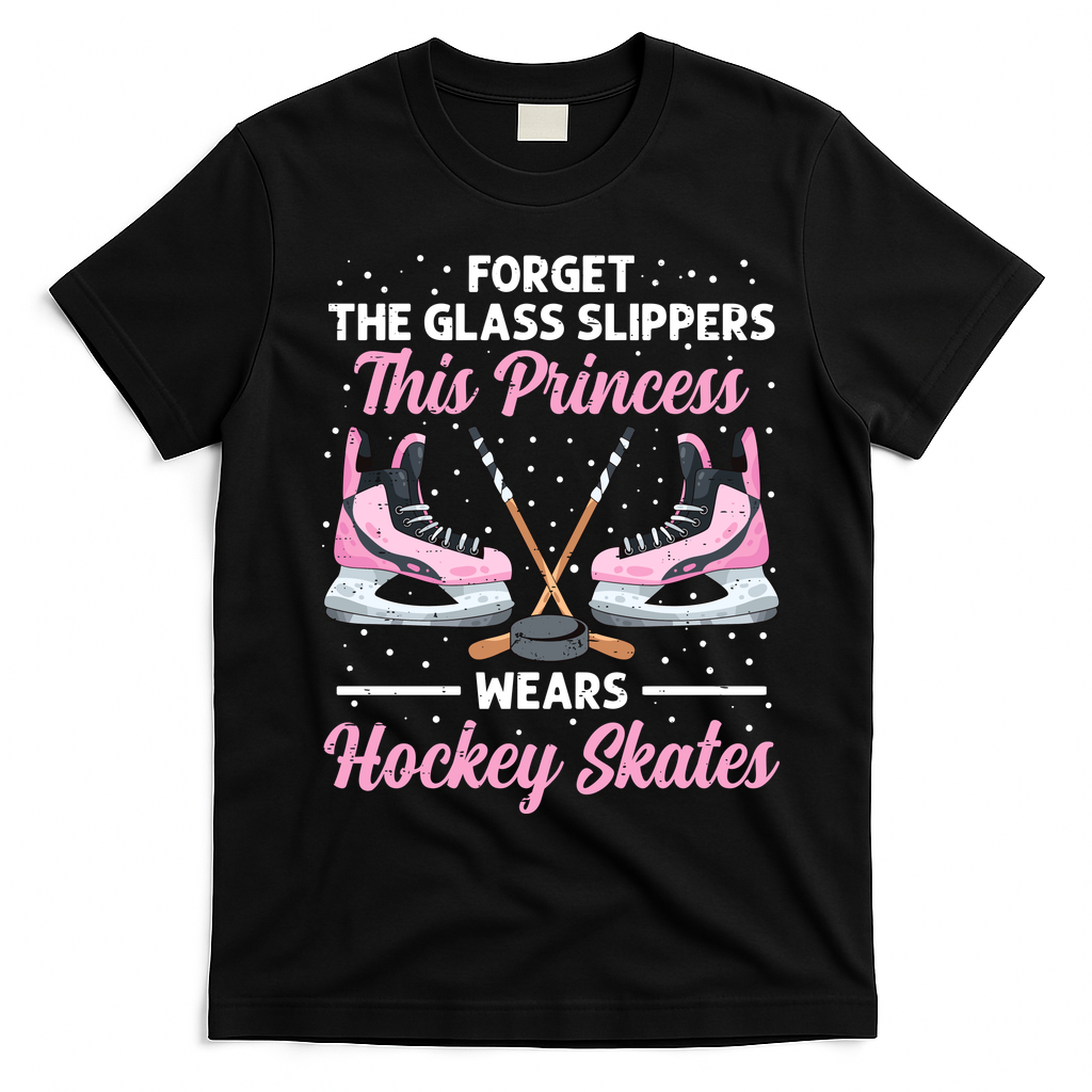 Cool Ice Hockey Design For Girl Mom Wo Ice Hockey Player T-Shirt - Black