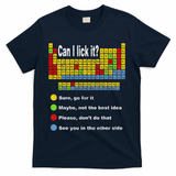 Can I Lick It Periodic Table Teacher Student Vintage T-Shirt - Navy