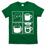 Coffee Is My Safe Place Cat Meme T-Shirt - Green
