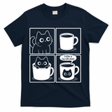Coffee Is My Safe Place Cat Meme T-Shirt - Navy