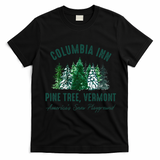 Columbia Inn Pine Tree Vermont Merry Christmas T-Shirt - Black