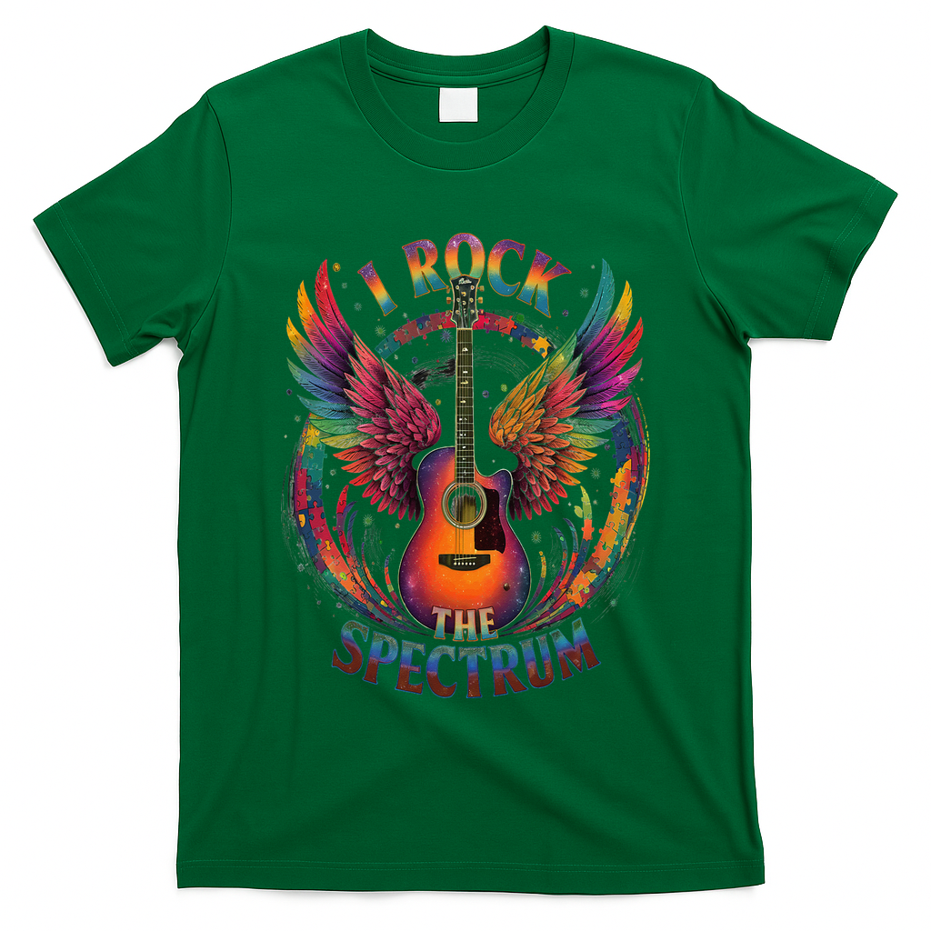 Cute I ROCK THE SPECTRUM Autism Dad Peace Love Unique I T-Shirt