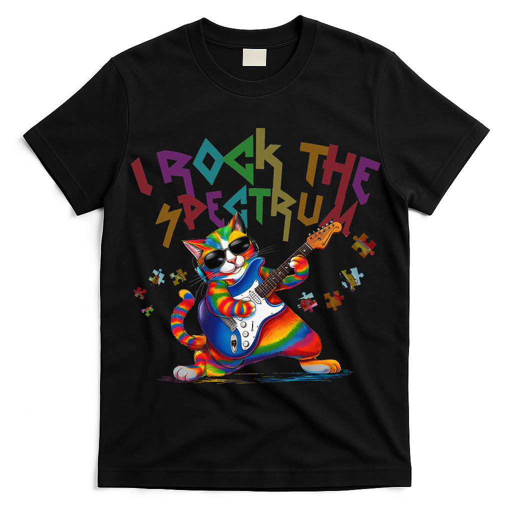 Cute I ROCK THE SPECTRUM Autism Awareness Support Love T-Shirt