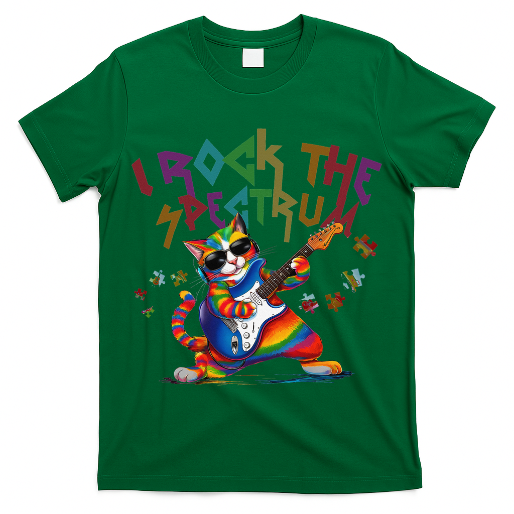 Cute I ROCK THE SPECTRUM Autism Awareness Support Love T-Shirt