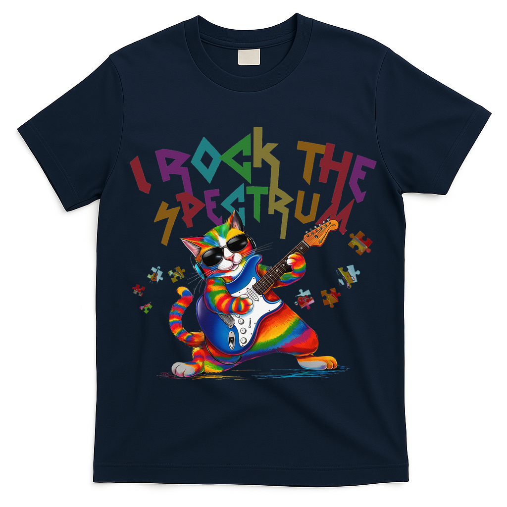 Cute I ROCK THE SPECTRUM Autism Awareness Support Love T-Shirt