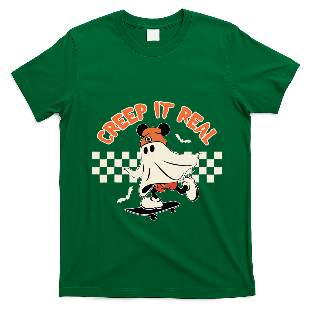 Creep It Real Spooky Ghost Mouse T-Shirt - Irish Green