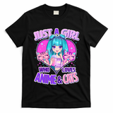 Cute Just A Girl Who Love Anime And Cats T-Shirt