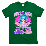 Cute Just A Girl Who Love Anime And Cats T-Shirt