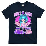 Cute Just A Girl Who Love Anime And Cats T-Shirt