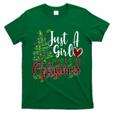 Cute Just A Girl Who Loves Christmas A Gift For Xmas Women Girls Gift T-Shirt - Irish Green