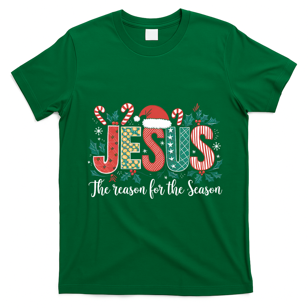 Christian Jesus The Reason Xmas Holiday Season Christmas T-Shirt - Irish Green
