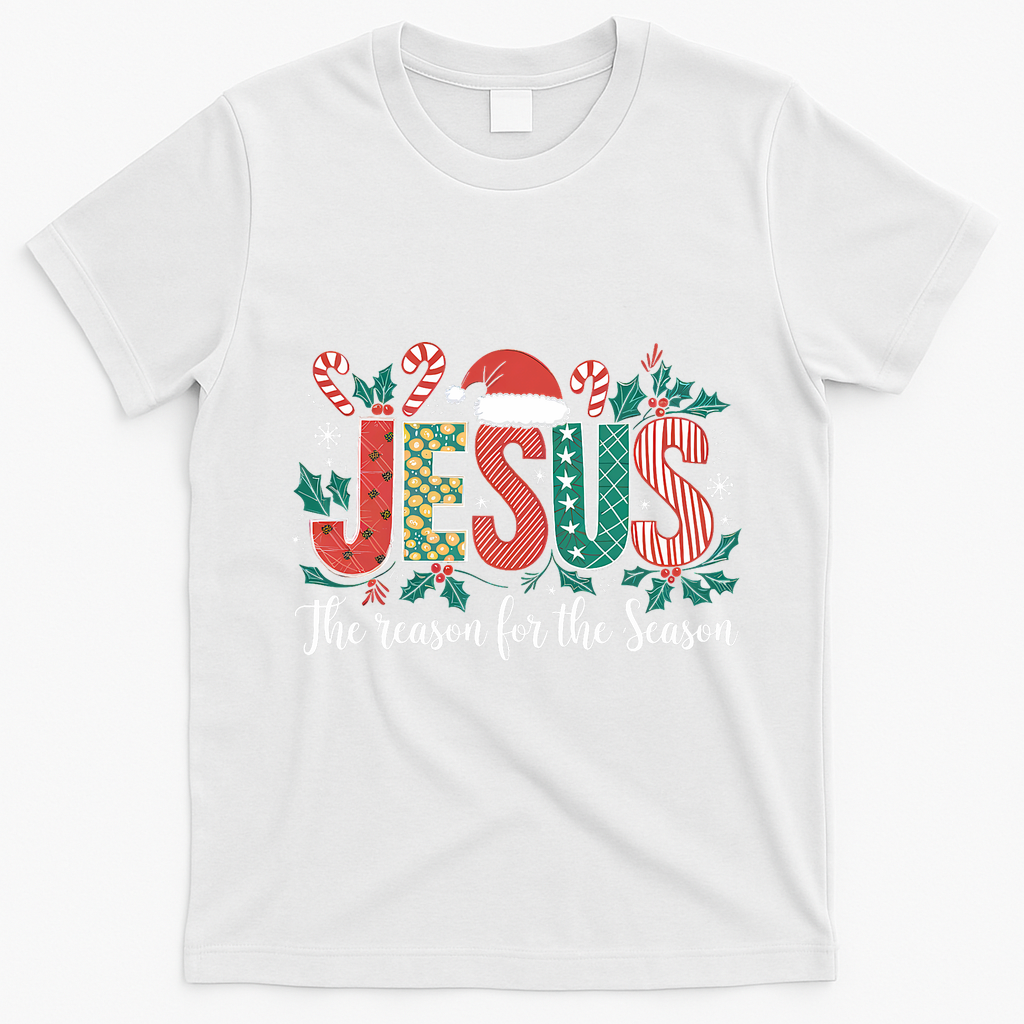 Christian Jesus The Reason Xmas Holiday Season Christmas T-Shirt - White