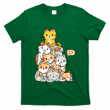 Cute Kawaii Cat Kitty Meowtain Cats Pile Chibi Women Girls T-Shirt