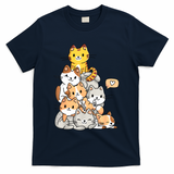 Cute Kawaii Cat Kitty Meowtain Cats Pile Chibi Women Girls T-Shirt