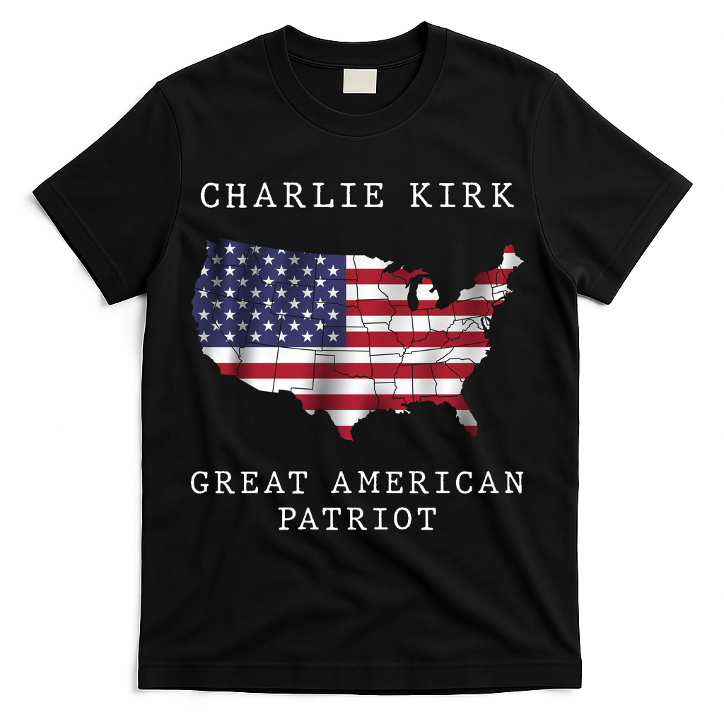 Charlie Kirk Great American Patriot T-Shirt - Black