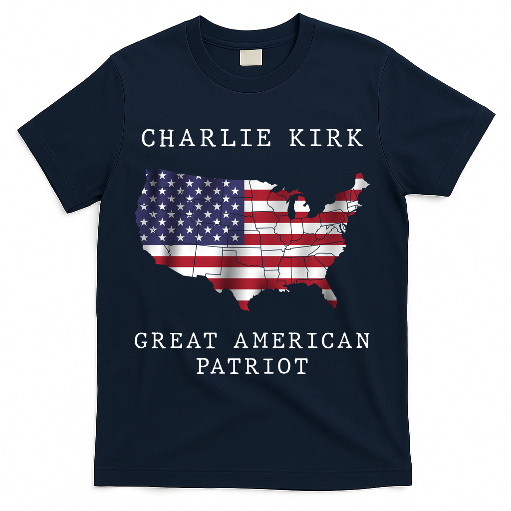 Charlie Kirk Great American Patriot T-Shirt - Navy
