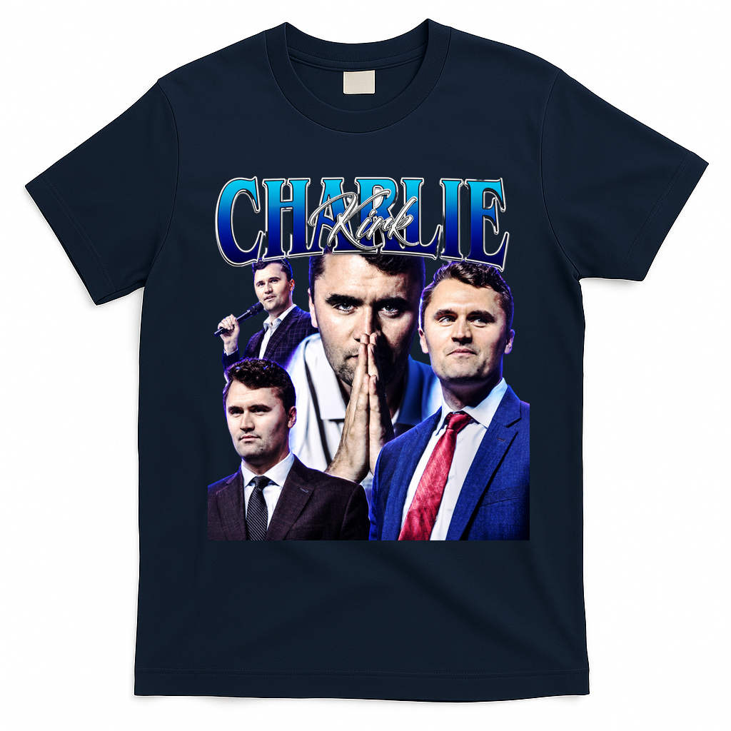 Charlie Kirk Vintage T-Shirt - Navy Blue