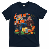 Chillin Like A Felon Donald Trump Buschlight Beer Halloween T-Shirt - Navy Blue