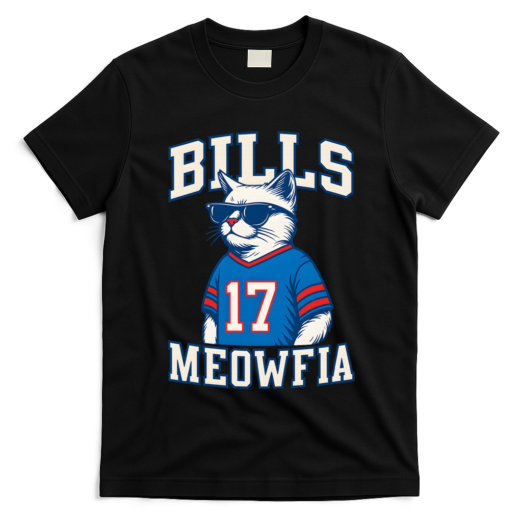Cat Lovers Bills Meowfia Funny Football T-Shirt