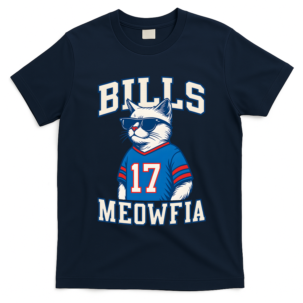 Cat Lovers Bills Meowfia Funny Football T-Shirt