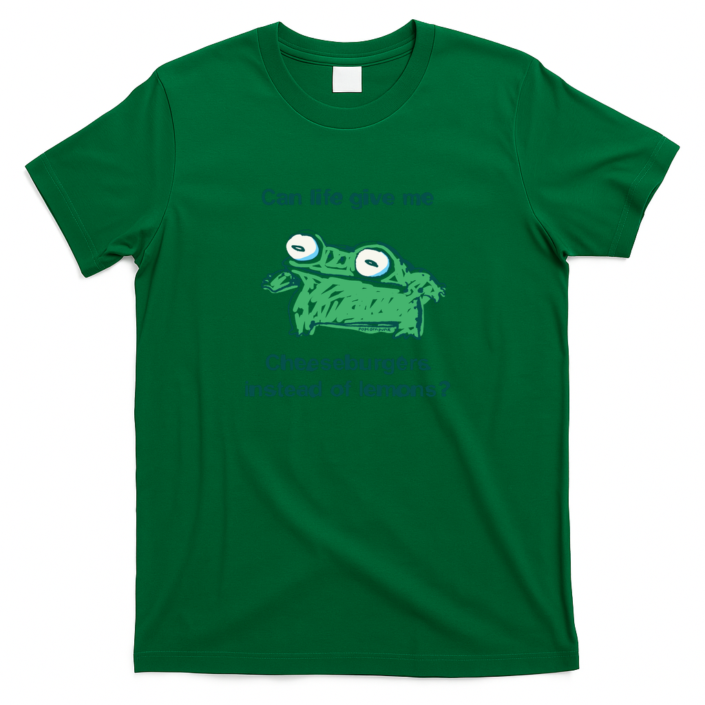 Can life give me cheeseburgers frog - Green
