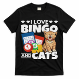 Cat Lover I Love Bingo And Cats Gambling Bingo Player Bingo T-Shirt