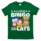 Cat Lover I Love Bingo And Cats Gambling Bingo Player Bingo T-Shirt