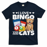 Cat Lover I Love Bingo And Cats Gambling Bingo Player Bingo T-Shirt