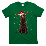Chocolate Lab Labrador Christmas Tree Light Pajama Dog Xmas T-Shirt - Irish Green