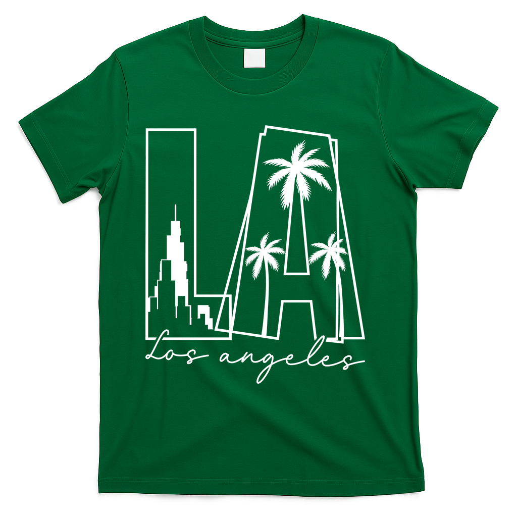 Classic LA Los Angeles Logo T-Shirt - Green