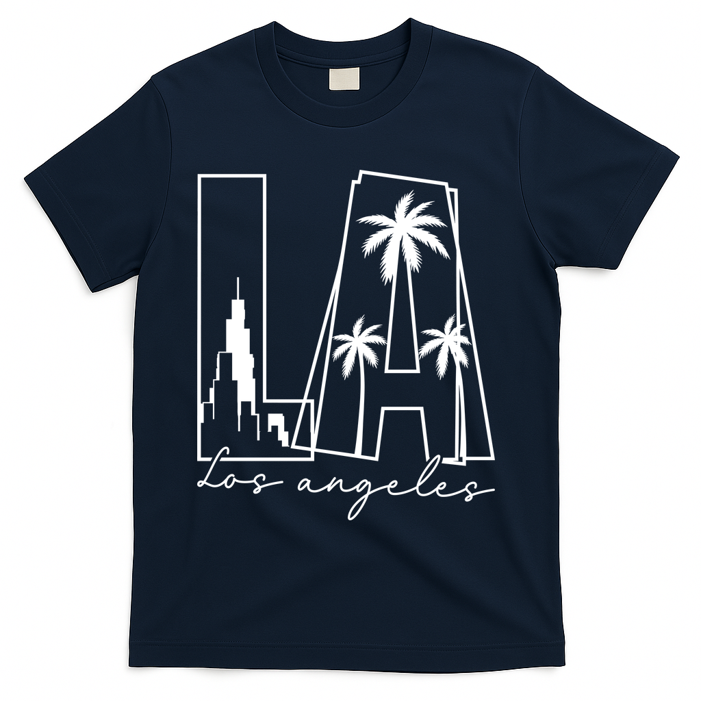 Classic LA Los Angeles Logo T-Shirt - Navy