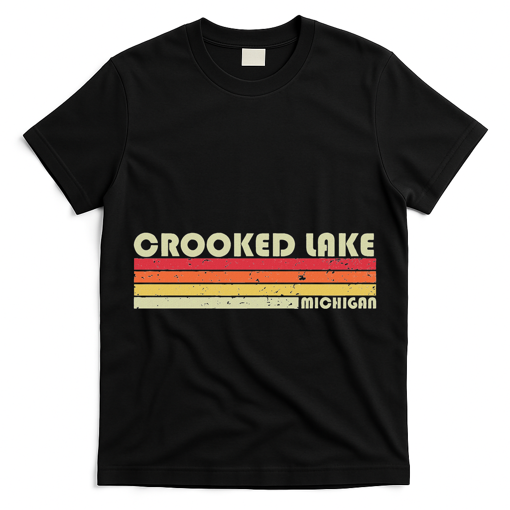 Crooked Lake Michigan Funny Fishing Camping Summer Gift T-Shirt