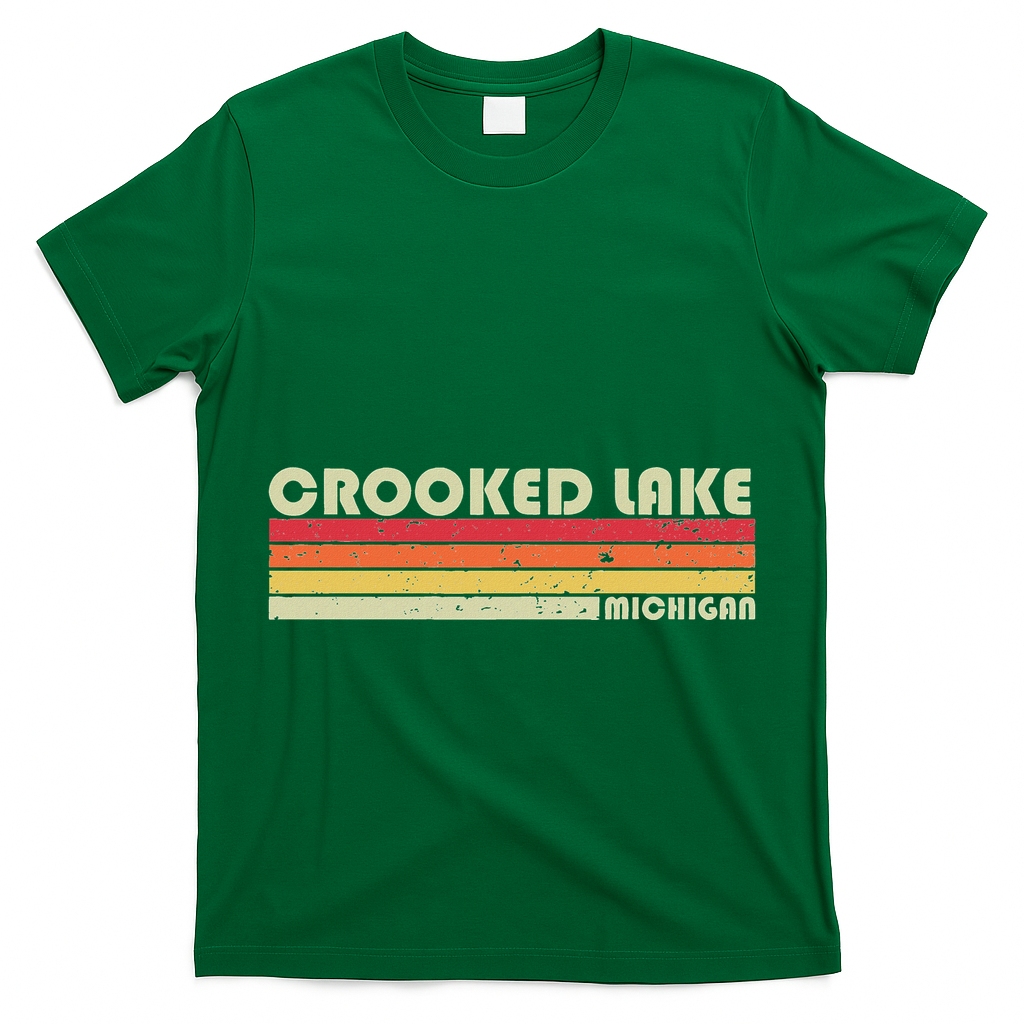 Crooked Lake Michigan Funny Fishing Camping Summer Gift T-Shirt