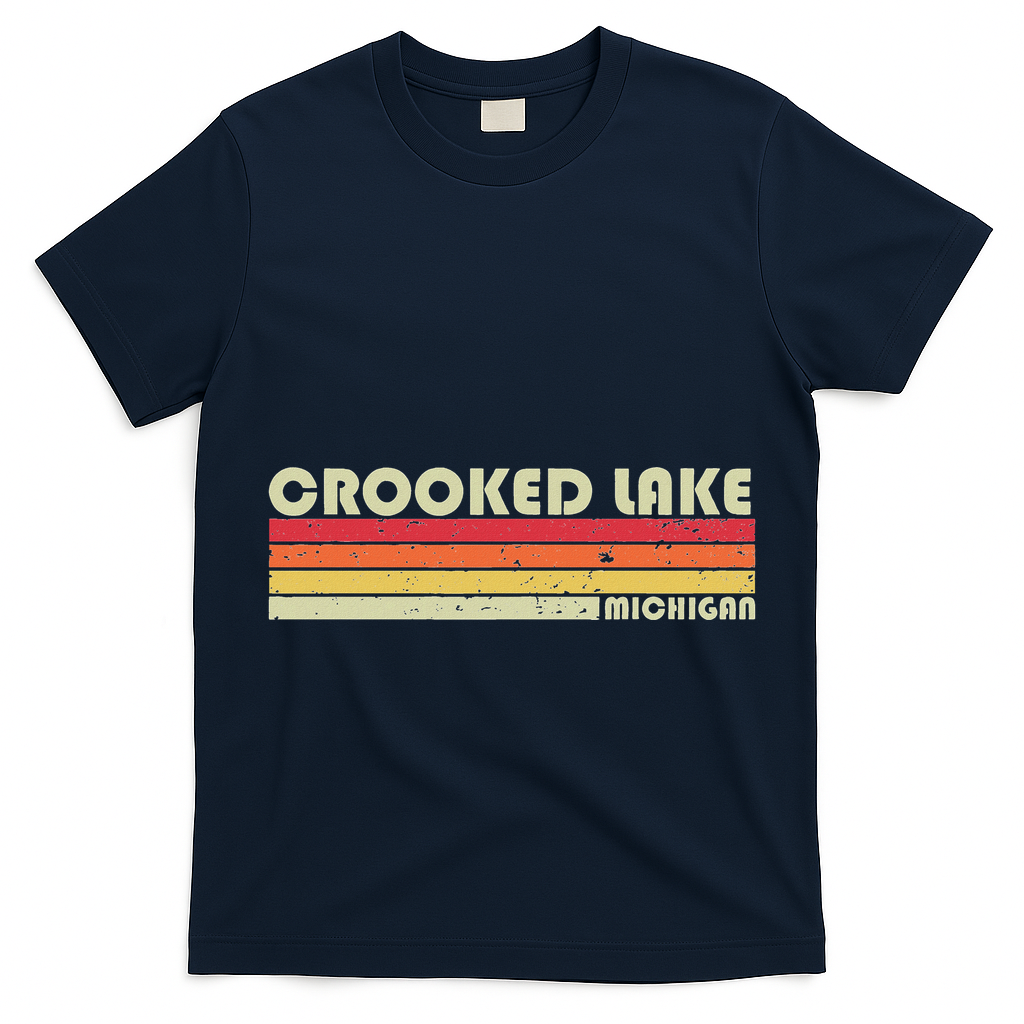 Crooked Lake Michigan Funny Fishing Camping Summer Gift T-Shirt