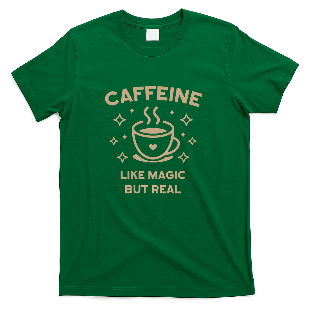 Caffeine Like Magic But Real Funny Coffee Saying - Green