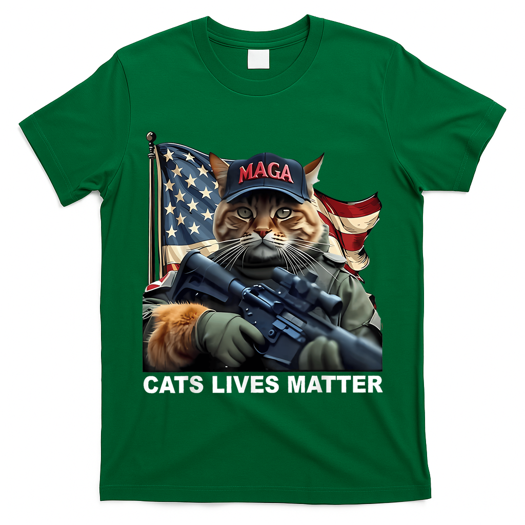 Cats Lives Matter Funny Trump 2024 Cat Maga T-Shirt