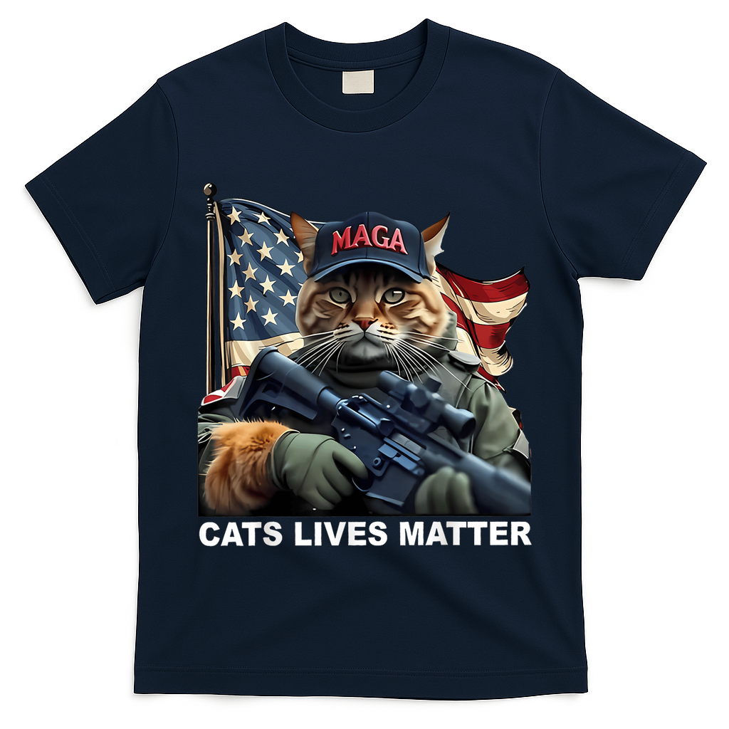 Cats Lives Matter Funny Trump 2024 Cat Maga T-Shirt