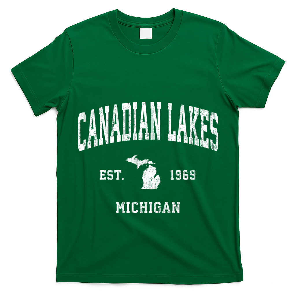 Canadian Lakes Michigan Mi Vintage Athletic T-Shirt