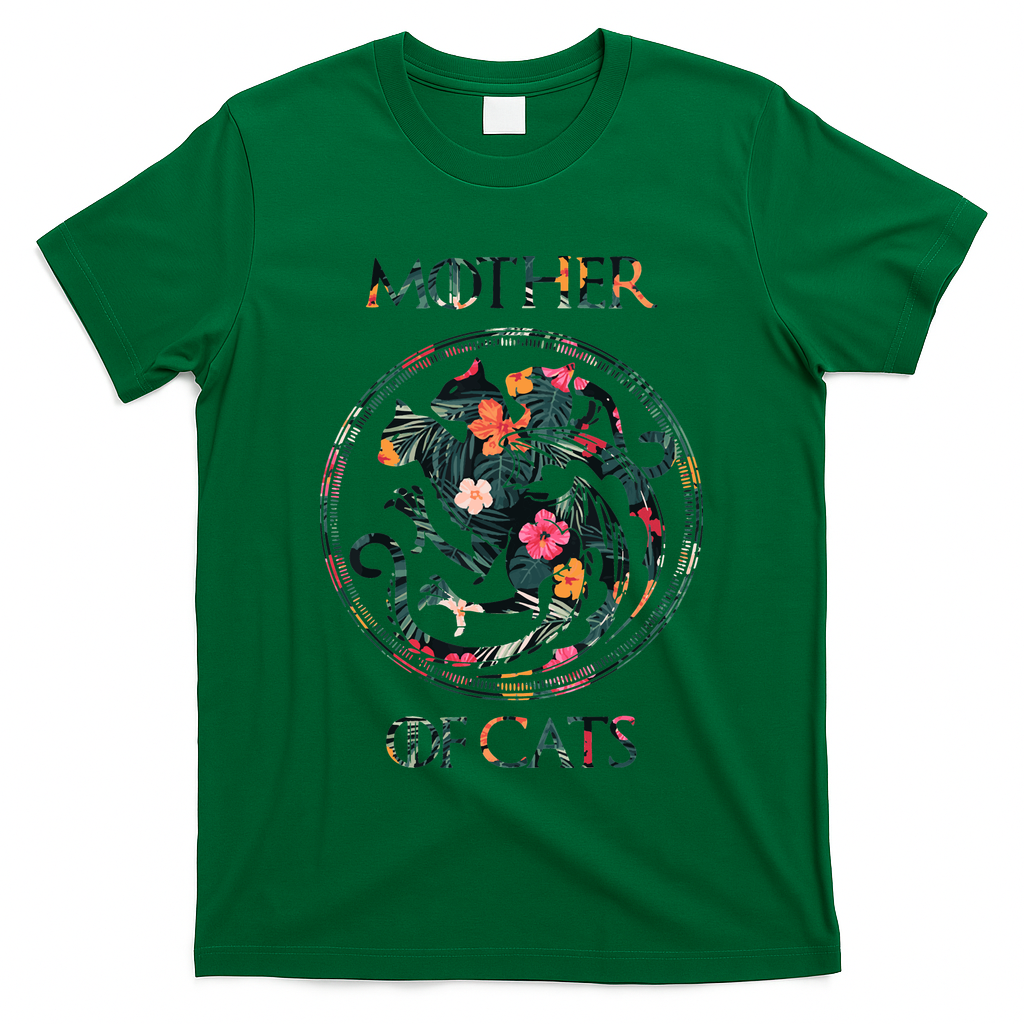 Cat Lovers Mother Of Cats Mix Flower T-Shirt
