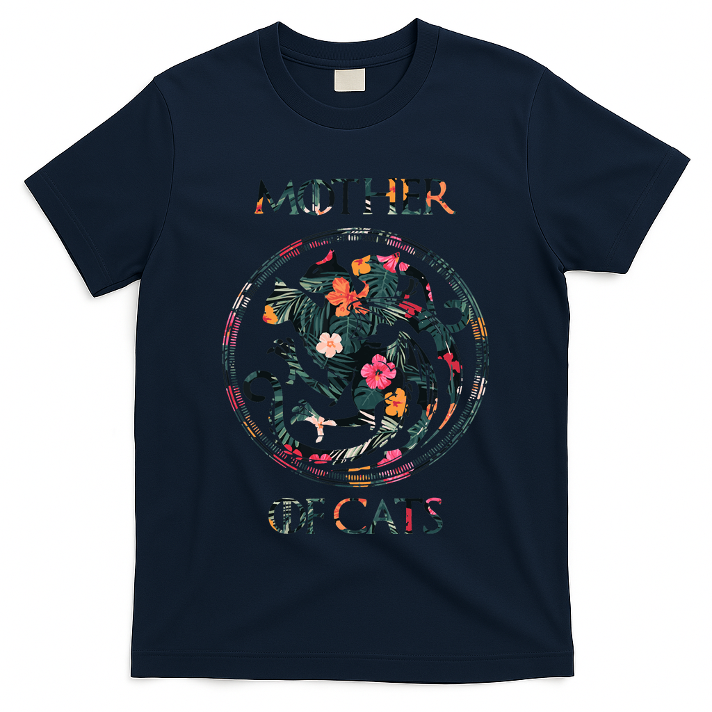 Cat Lovers Mother Of Cats Mix Flower T-Shirt