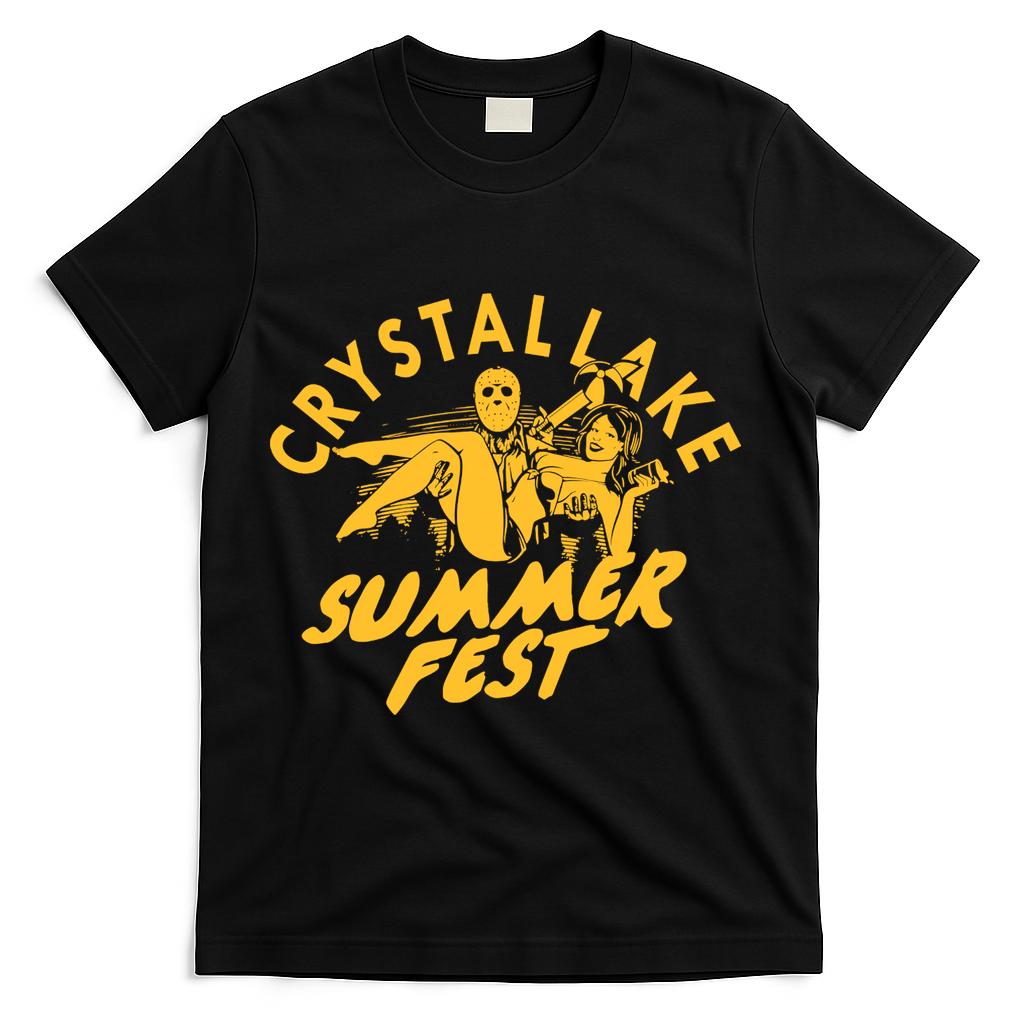 Crystal Lake Summer Fest Horror Movie Fan T-Shirt - Black