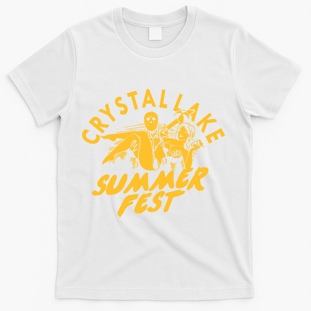 Crystal Lake Summer Fest Horror Movie Fan T-Shirt - White