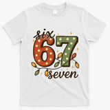 Christmas Lights Six Seven Funny 67 Meme Festive Vintage T-Shirt - White